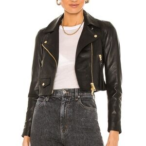 all saints elora cropped leather biker jacket